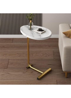 Y&D Small Side Table,23inch C Shaped End Table for Sofa and Bed, TV Tray Table with Metal Frame for Couch, Living Room, Bedroom  - Image 3