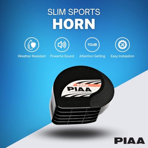 PIAA 76501 Universal Loud Horn for Car Truck Motorcycle SUV UTV ATV Van Slim Line 500Hz Truck Horns for Pickups Replacement Kit (Pack of 1) - Image 2