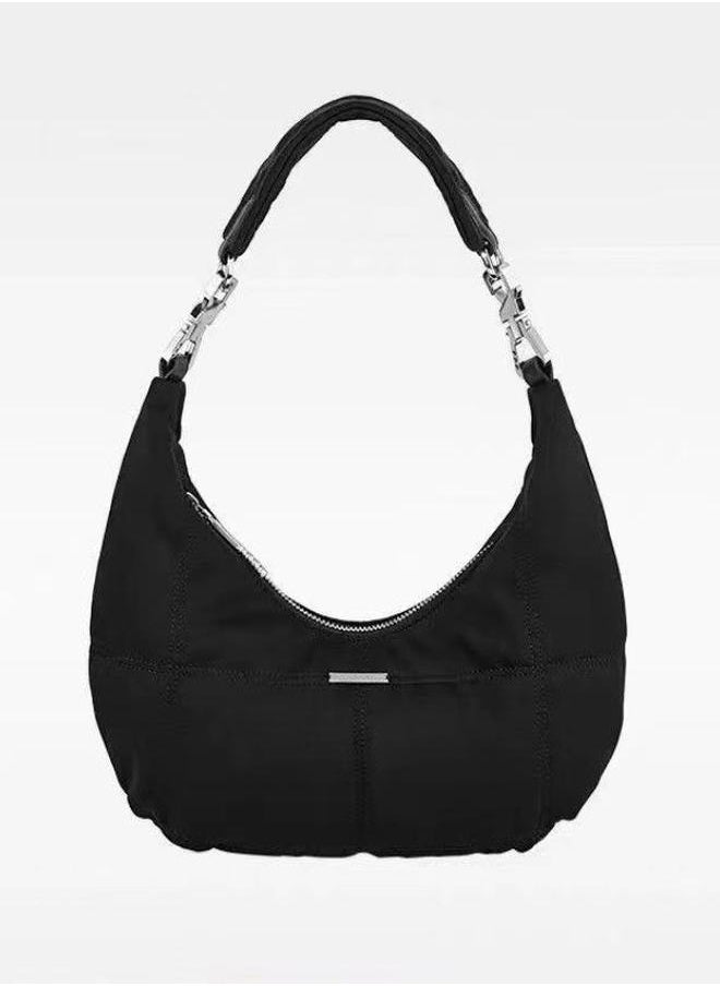 Styli Quilted Hobo Bag with Metal Trim 