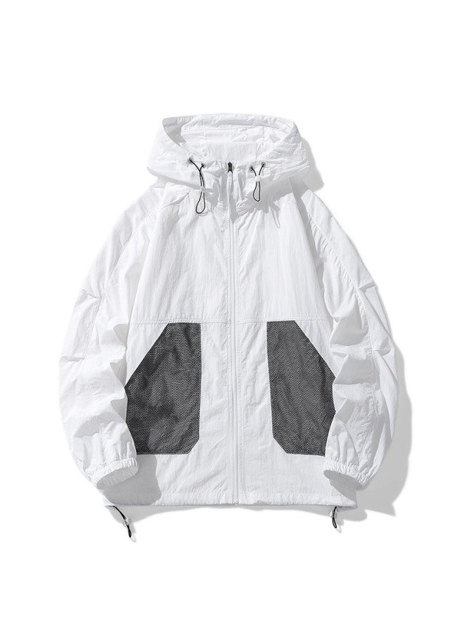 Song Feng Ya Summer Color-matching Thin Sports Outdoor Sun Protection Suit Couple's Coat Men's Breathable Loose Men's Hooded Sun Protection Suit For Men  - Image 5