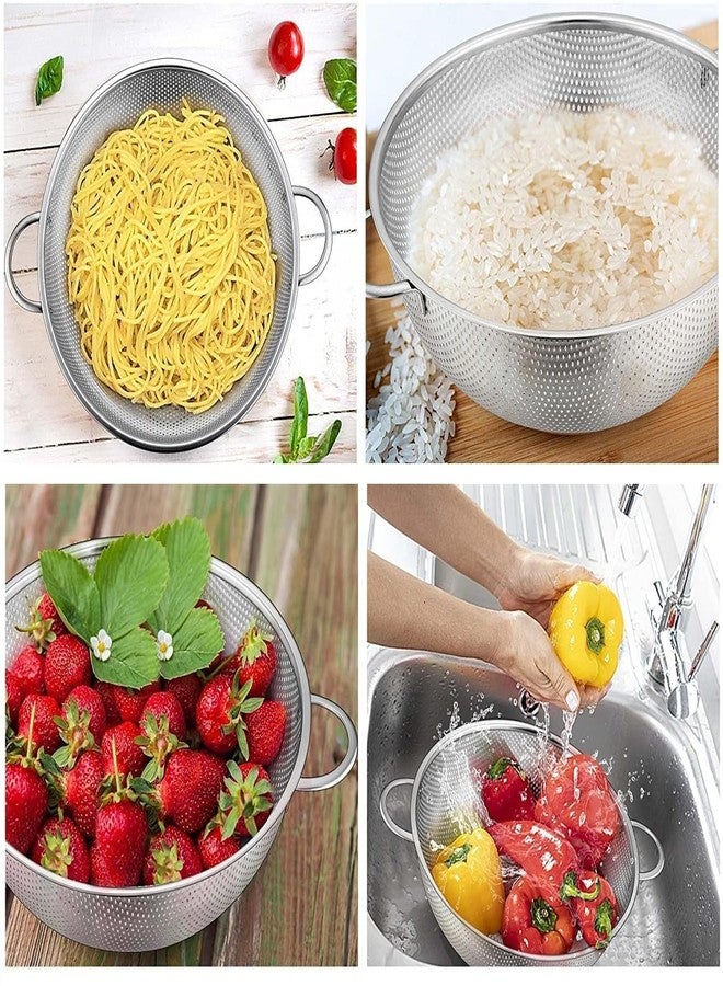 ABTER Stainless Steel Perforated Colander Bowl with Handles, 28.5 × 10 cm, Silver - Image 4