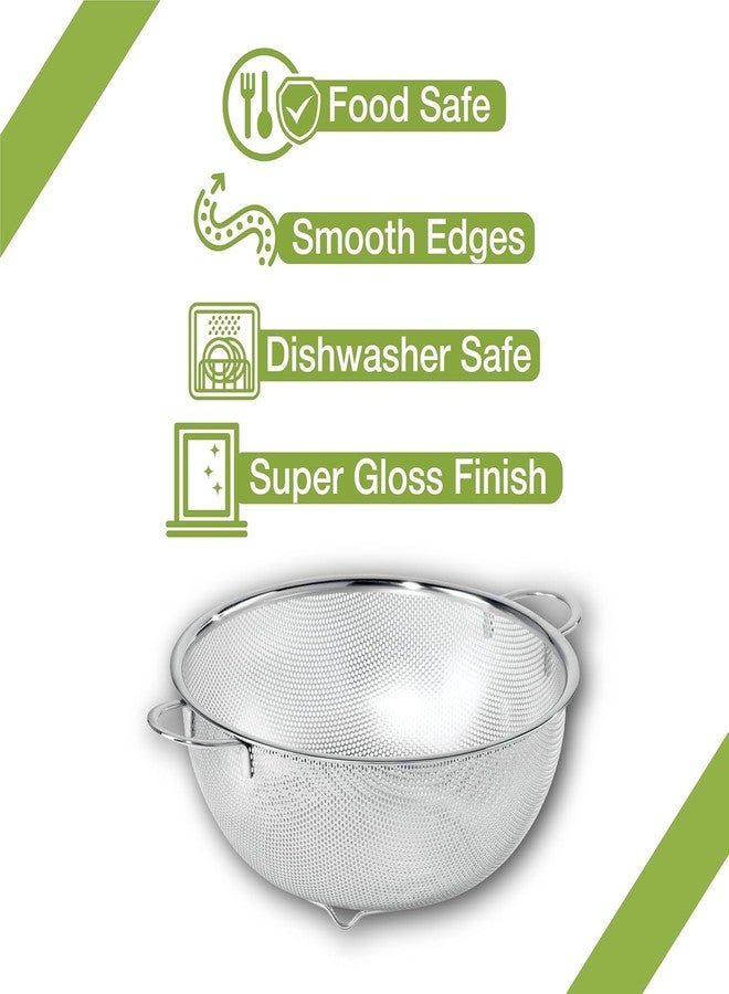 ABTER Stainless Steel Perforated Colander Bowl with Handles, 28.5 × 10 cm, Silver - Image 5