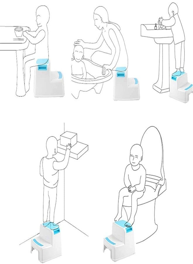 Glaceon 2 Step Stools for Kids,Toddler Step Stool Idea for Toilet Potty Training,Sturdy Kids Bathroom Stools with Slip Resistant Soft Grip, Dual Height & Wide Two Step - Image 4