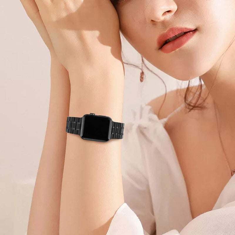 Bestig Compatible for Apple Watch Band 49mm/46mm/45mm/44mm/42mm/41mm/40mm/38mm Men Women, Stainless Steel Metal Sport Business Wristband Strap for iWatch Series Ultra 10 9 8 7 6 SE 5 4 3 2 1(Black) - Image 5
