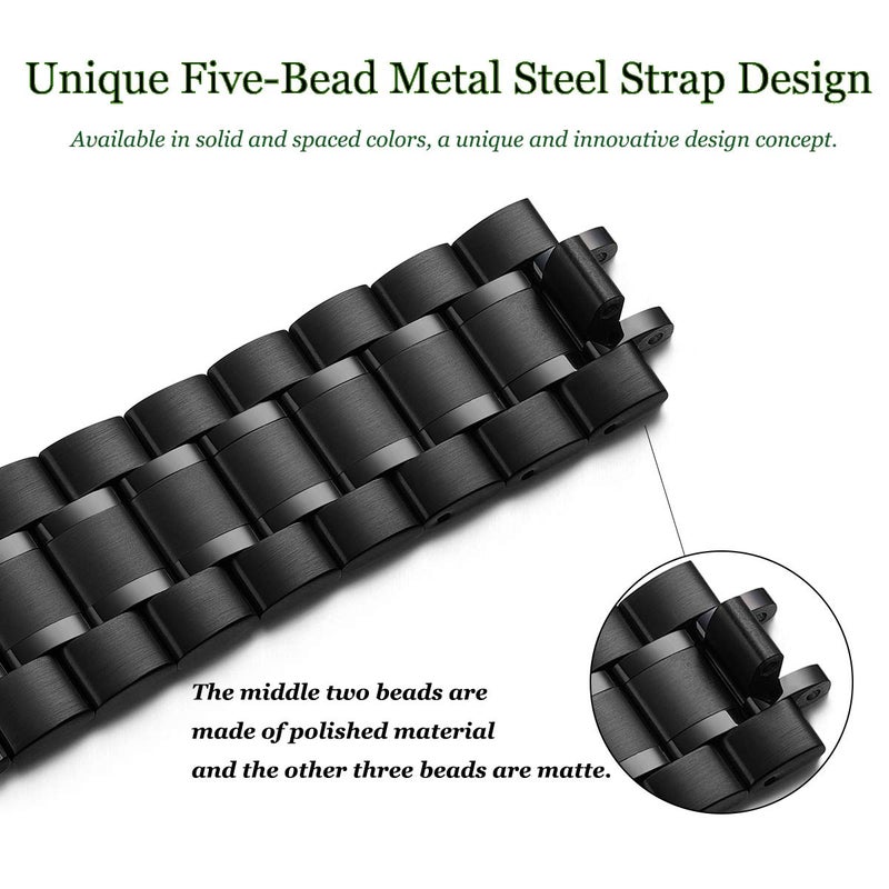 Bestig Compatible for Apple Watch Band 49mm/46mm/45mm/44mm/42mm/41mm/40mm/38mm Men Women, Stainless Steel Metal Sport Business Wristband Strap for iWatch Series Ultra 10 9 8 7 6 SE 5 4 3 2 1(Black) - Image 4