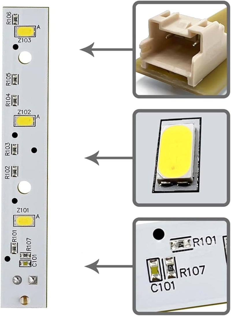 3 أضواء LED ثلاجة بلاستيكية فضية بيضاء (مناسبة لـ WR55X26671/PS11767930/AP6035586/4468532/EAP11767930) - Image 5