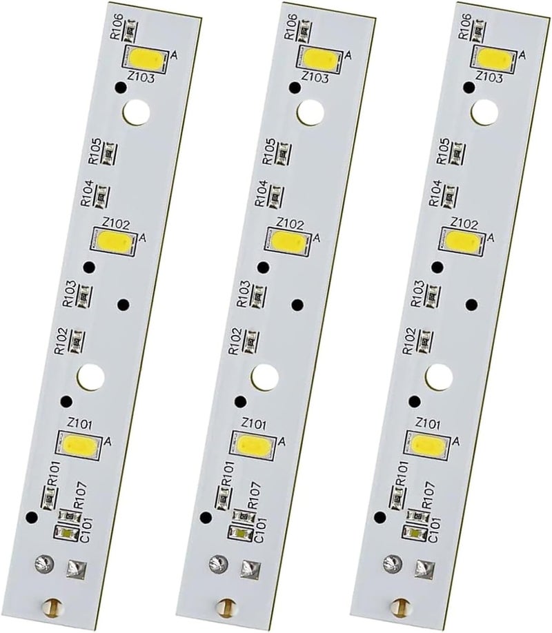 3 أضواء LED ثلاجة بلاستيكية فضية بيضاء (مناسبة لـ WR55X26671/PS11767930/AP6035586/4468532/EAP11767930) - Image 1