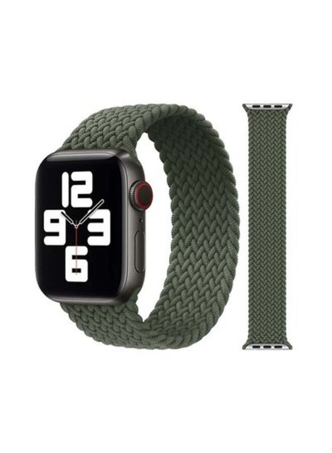 ACLIX Replacement Nylon Braided Apple Watch Band for 41/40/38 mm Medium Green - Image 1