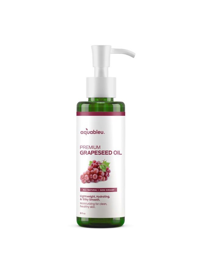 Aquableu Premium Grapeseed Oil - 100% Pure and All-Natural - Hydrating and Silky Smooth - Moisturing, for Clean and Healthy Skin, and Strong Hair - Cold Pressed - 8 oz - Image 2