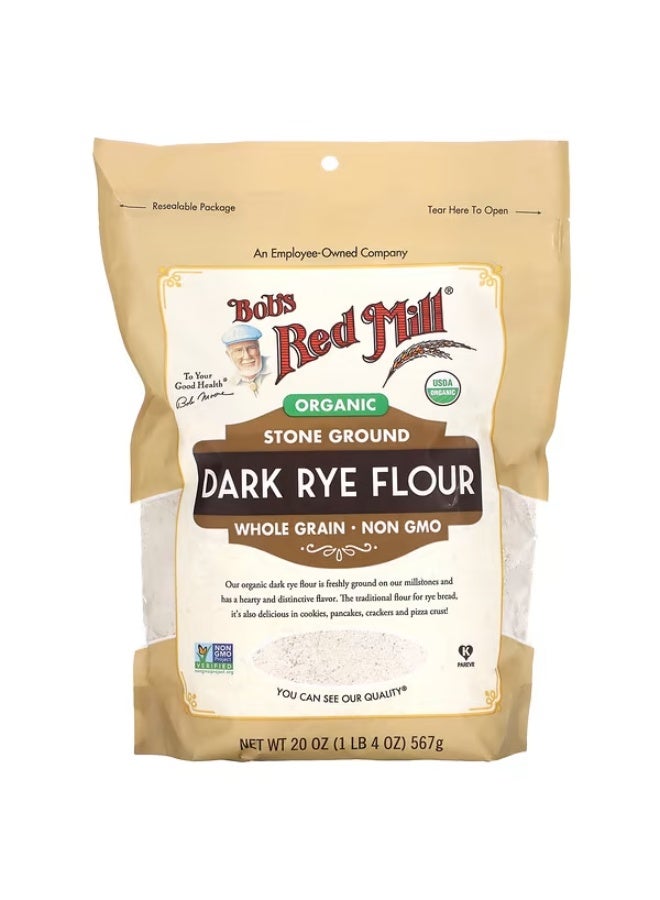 بوبز ريد ميل دقيق الجاودار الداكن العضوي من بوبز ريد ميل، حبوب كاملة، 20 أونصة (567 جم)