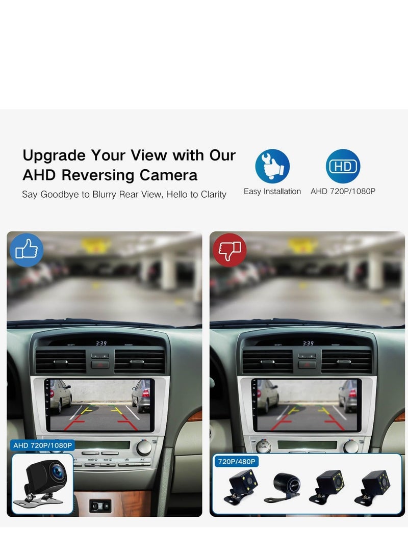 كاميرا عكسية عالية الدقة للسيارة، AHD 720/1080P قابلة للتحويل 170 درجة زاوية مثالية للرؤية الليلية IP69 مقاومة للماء للرؤية الخلفية مجموعة كاميرا عكسية عالمية للمركبات/سيارات الدفع الرباعي/RV/البيك اب/سيارات السيدان - Image 4
