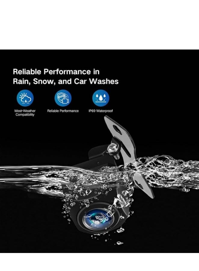 كاميرا عكسية عالية الدقة للسيارة، AHD 720/1080P قابلة للتحويل 170 درجة زاوية مثالية للرؤية الليلية IP69 مقاومة للماء للرؤية الخلفية مجموعة كاميرا عكسية عالمية للمركبات/سيارات الدفع الرباعي/RV/البيك اب/سيارات السيدان - Image 5