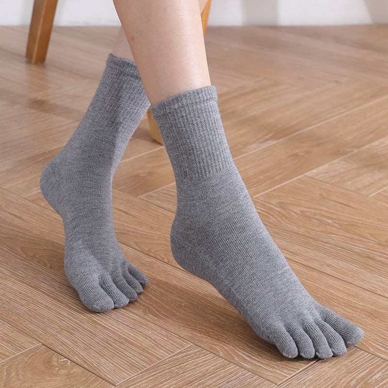 Toe Socks Women'S Cashmere Mid-Tube Thick Heat Sweat-Absorbent Warm Wool Split-Finger Socks Toe Socks 5 Fingers To Resist Cold - Image 3