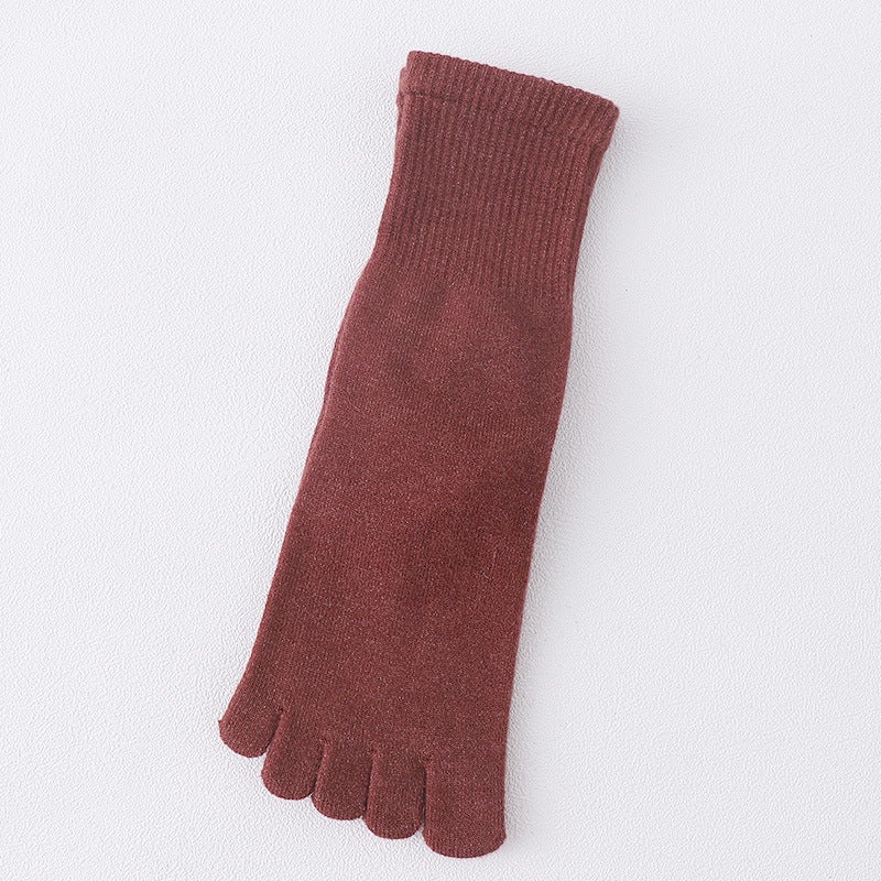 Toe Socks Women'S Cashmere Mid-Tube Thick Heat Sweat-Absorbent Warm Wool Split-Finger Socks Toe Socks 5 Fingers To Resist Cold - Image 1