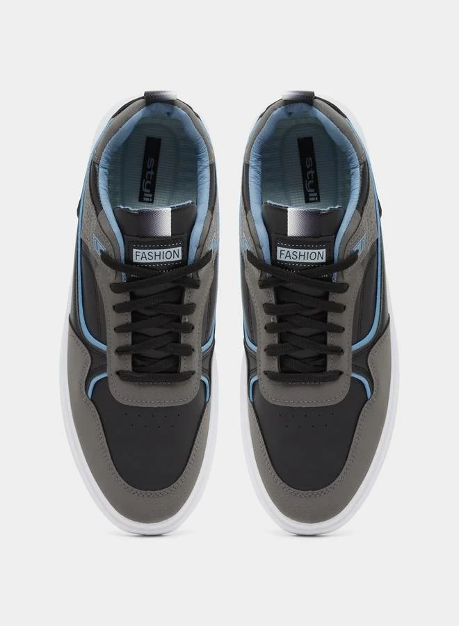 Styli Color Block Platform Sole Lace Up Sneakers