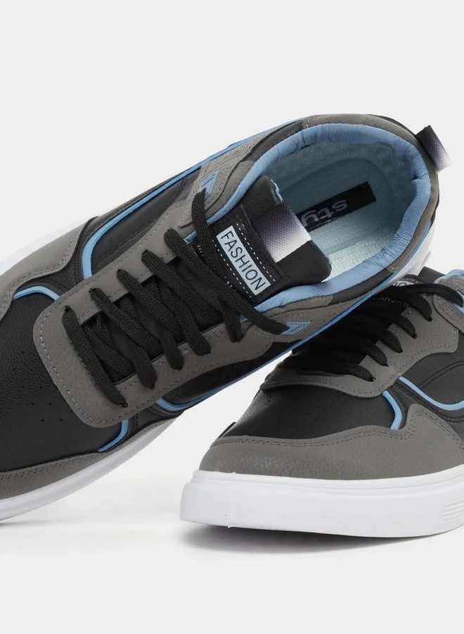 Styli Color Block Platform Sole Lace Up Sneakers