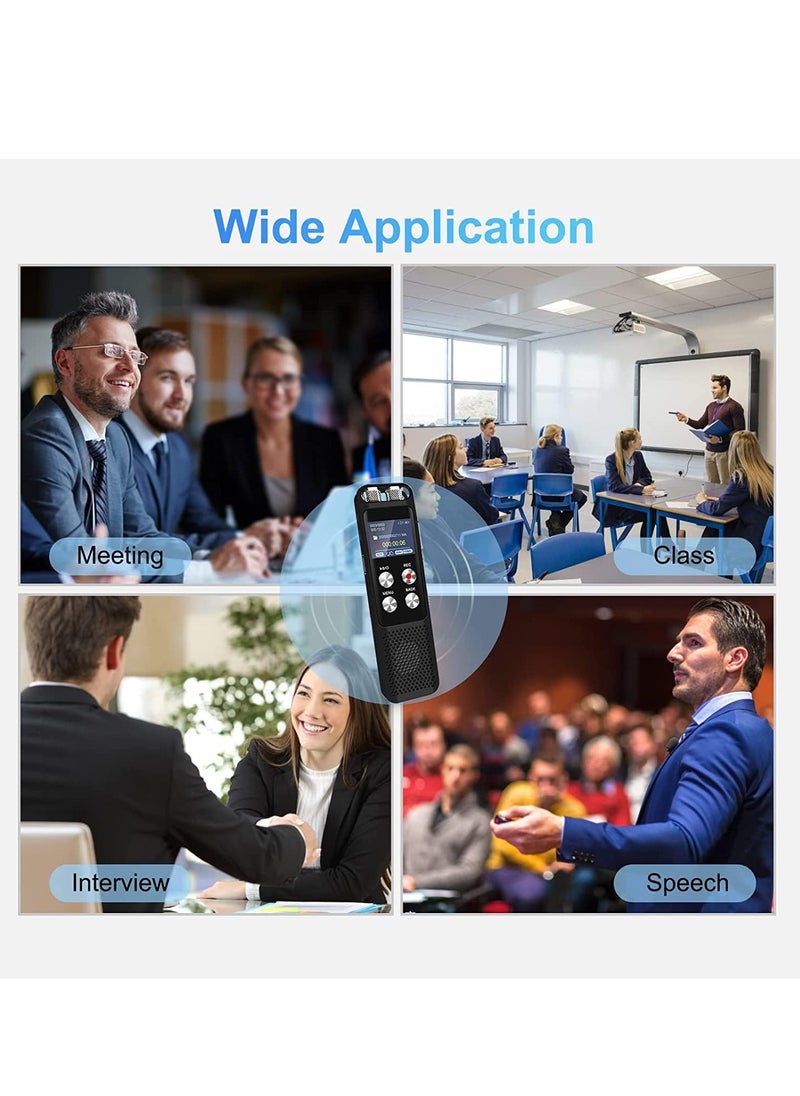 EVEREEN - 72GB Digital Voice Recorder Voice Activated Recorders with Playback Audio Recording Device with Clip-on Microphone for Lectures Meetings Dictaphone Sound Portable Tape Recorder with Password - Image 1