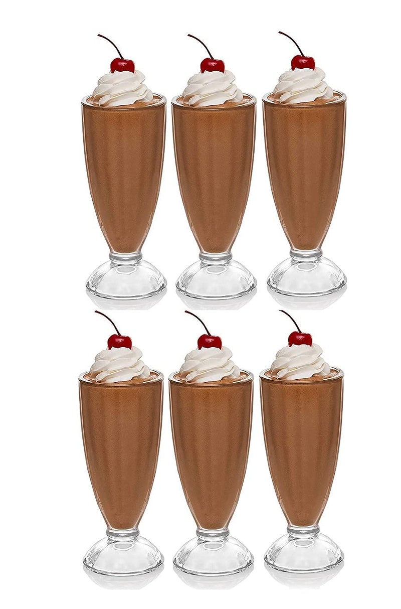 Twara Enterprises Set of 6 400ml Dessert Glasses Ideal for Falooda Milkshakes Smoothies Sundaes Ice Cream and Juice  - Image 1