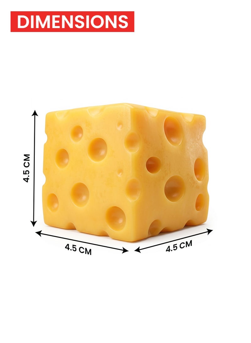 Duravel Cheese Squishy Slow Rising Stress Relief Fidget Toy 4.5cm Soft PU Cheese Block Squeeze Toy for Kids & Adults Anti Anxiety Sensory Squishies - Image 5