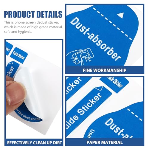 Uonlytech 200pcs LCD Screen Cleaning Stickers Film Dust Removal Stickers Dust Removal Tool Phone Screen Paper Decals Cleaning Phone Tool for Home Use - Image 5
