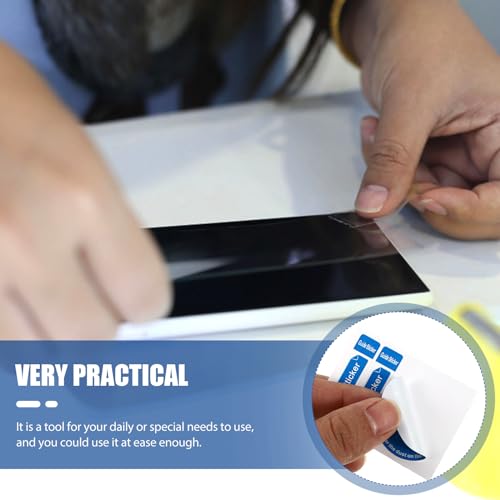 Uonlytech 200pcs LCD Screen Cleaning Stickers Film Dust Removal Stickers Dust Removal Tool Phone Screen Paper Decals Cleaning Phone Tool for Home Use - Image 4