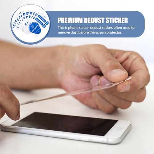 Uonlytech 200pcs LCD Screen Cleaning Stickers Film Dust Removal Stickers Dust Removal Tool Phone Screen Paper Decals Cleaning Phone Tool for Home Use - Image 2