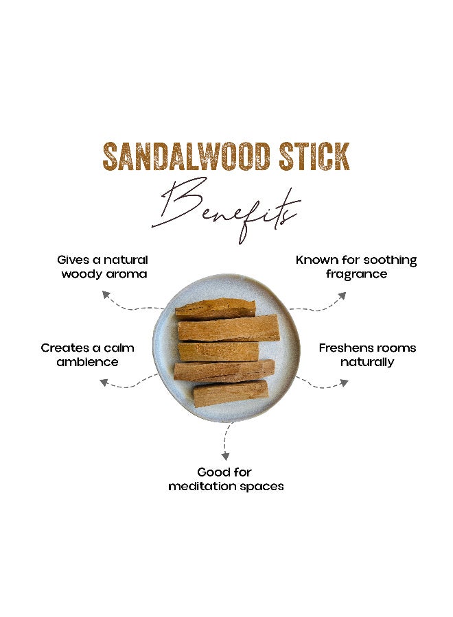 OGOC Sandalwood Stick Chandan Wood Stick Natural Sandalwood Bark Aromatic Wood Spice Traditional Use Flavoring Infusion Cooking - Image 2