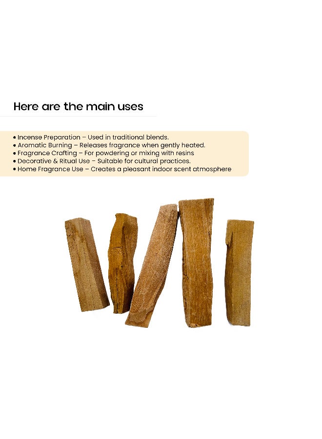 OGOC Sandalwood Stick Chandan Wood Stick Natural Sandalwood Bark Aromatic Wood Spice Traditional Use Flavoring Infusion Cooking - Image 3