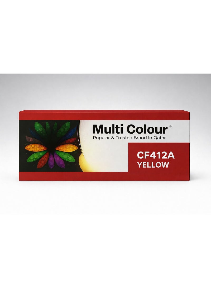 MULTI COLOUR HP CF412A Yellow Compatible Toner Cartridge – 410A LaserJet Premium Color Replacement - Image 2
