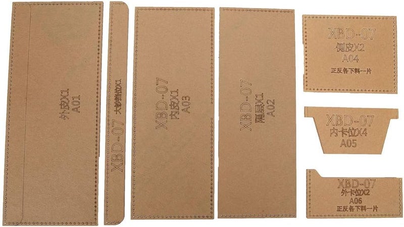 Acrylic Wallet Template, Transparent Purse Pattern for DIY Leather Wallet, 1:1 Short Wallet Model with Kraft Paper Protection, Reusable Cutting Guide for Crafters - Image 1