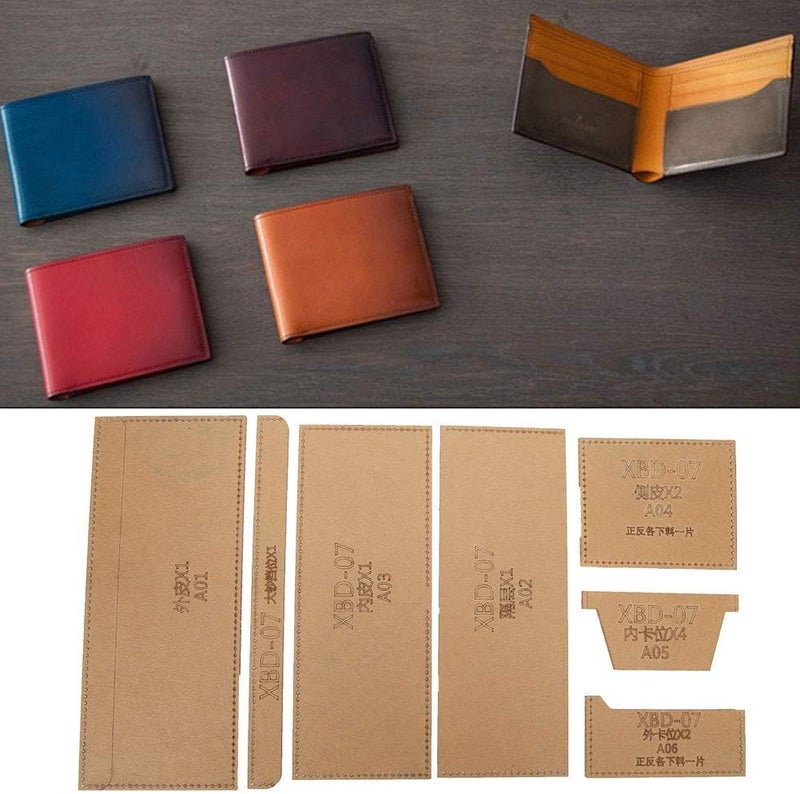 Acrylic Wallet Template, Transparent Purse Pattern for DIY Leather Wallet, 1:1 Short Wallet Model with Kraft Paper Protection, Reusable Cutting Guide for Crafters - Image 4