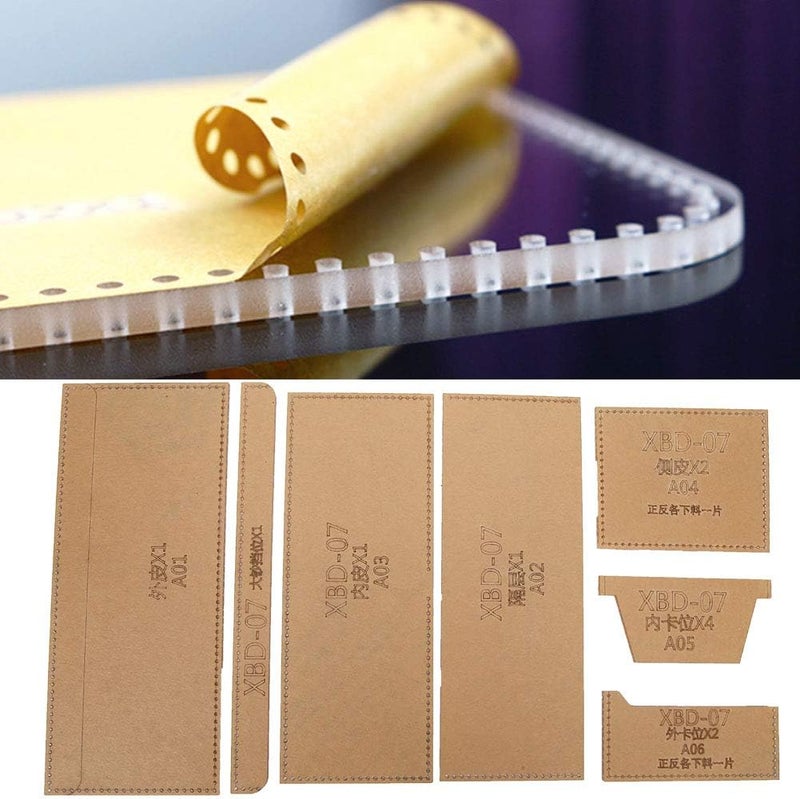 Acrylic Wallet Template, Transparent Purse Pattern for DIY Leather Wallet, 1:1 Short Wallet Model with Kraft Paper Protection, Reusable Cutting Guide for Crafters - Image 3