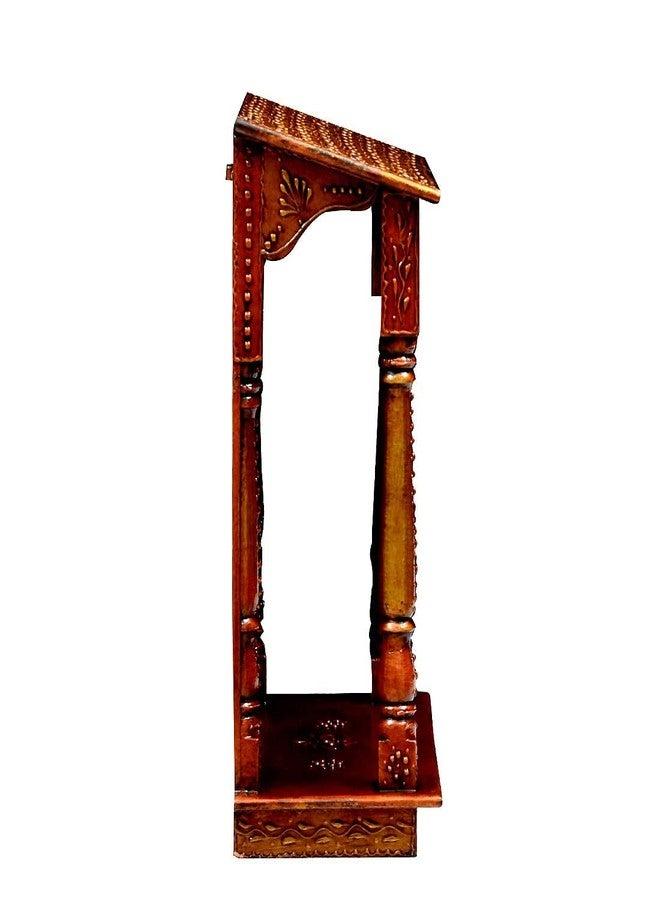 CRAFT TREE Handcrafted Wooden Hanging Mini Hut Temple/Mandir/Pooja Ghar,Color:- Copper (Size: 13 x 6 x 15 inch) - Image 5