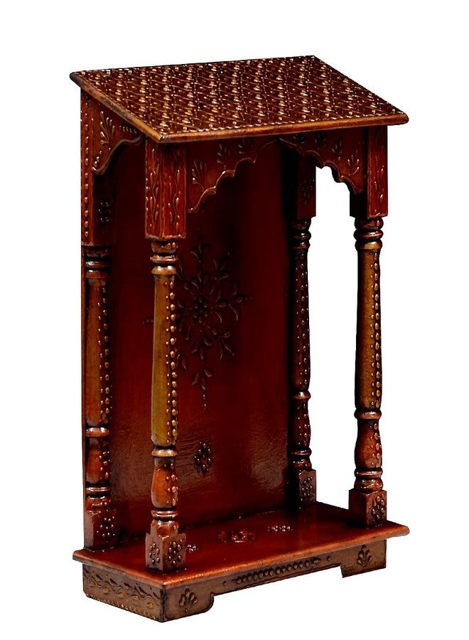 CRAFT TREE Handcrafted Wooden Hanging Mini Hut Temple/Mandir/Pooja Ghar,Color:- Copper (Size: 13 x 6 x 15 inch) - Image 3