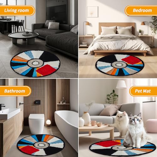 Niyanghome CD Rug - 40 inch Tufted Hypebeast Non-Slip Bath Mat Cool Record Rugs and Aesthetic Carpet for Bedroom & Living Room Decor - CD Carpet Y2K Doormat for Y2K Room Decor - Image 4