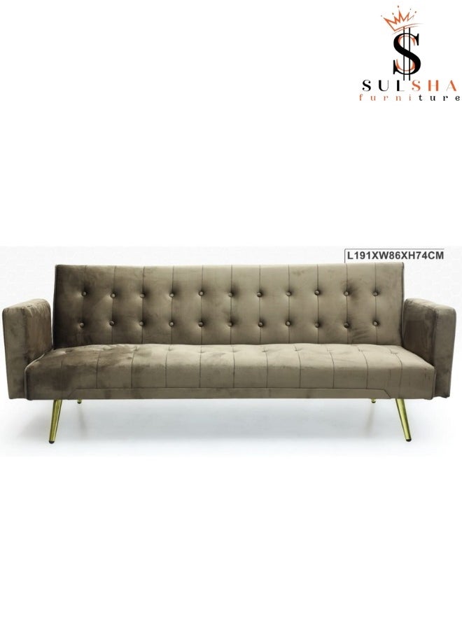 SULSHA - Modern  Office Fabric Linen-Like Velvet Sofa Chair Loveseat Square Handrail Sofa Beds Hotel Leisure Sofa Set Couch Brown color - Image 1