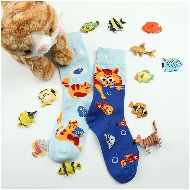 Luckam 5 Pairs Womens Animal Funny Socks, Cute Cat Dog Cotton Socks for Ladies - Thermal Warm Socks for Winter - Image 2