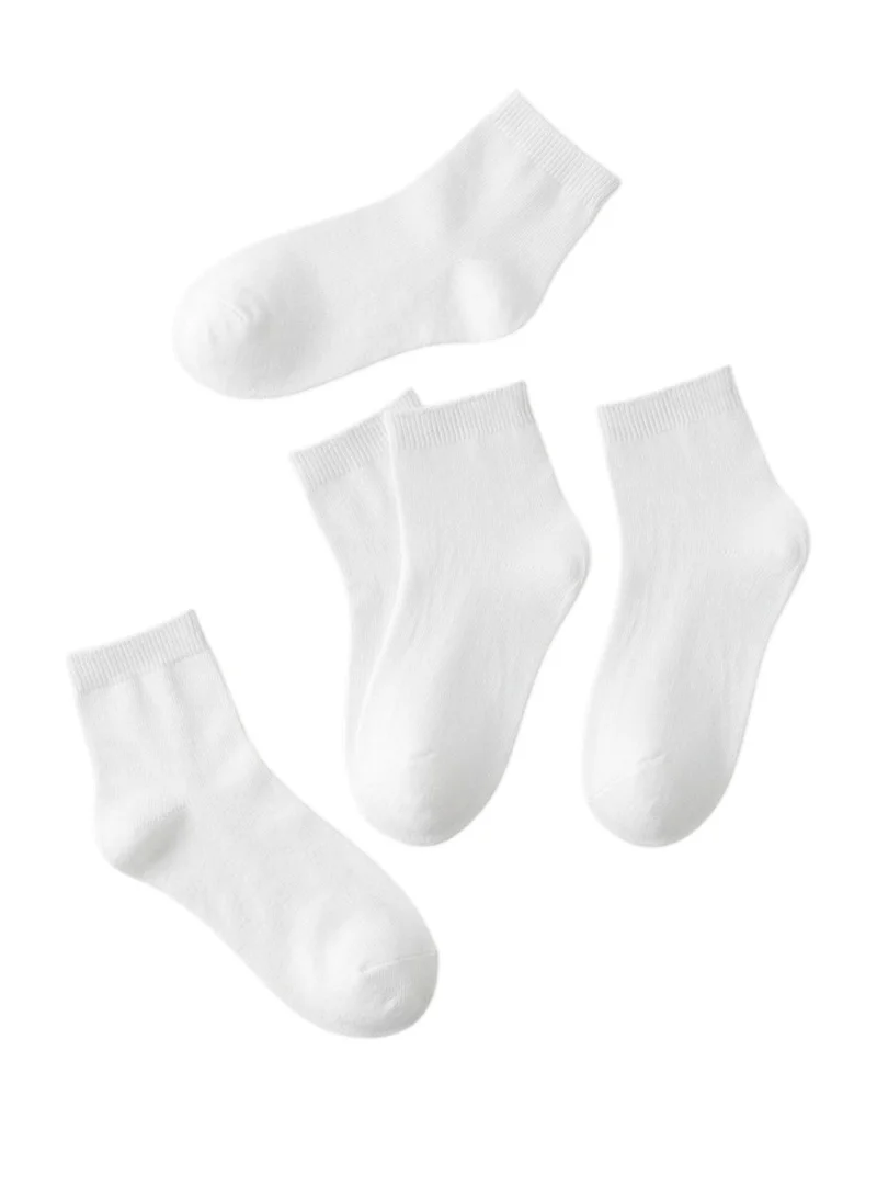 بيداني Essential White Cotton School Socks (5-Pack)Short