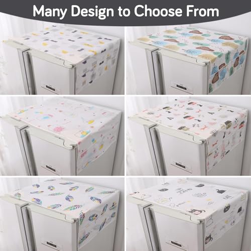 HOKIPO Small Fridge Cover Top | For Smaller Single Door and Smaller Double Door Refrigerator - Waterproof, Printed with 6 Side Pockets, Size Small 130x55 cm,Playful Cats (AR-5875-D6) - Image 5