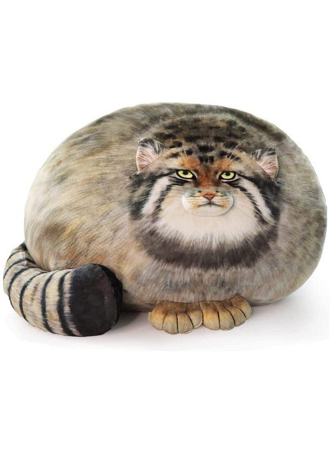 XIAOHONG Chubby Steppe Cat Pillow,18'' Pallas Cat Plush Pillow, Cute Steppe Cat Stuffed Animals Soft Plushies, Kitten Plush Throw Pillow Doll Big Plush Toys Gift for Girls Boys Girlfriend - Image 1