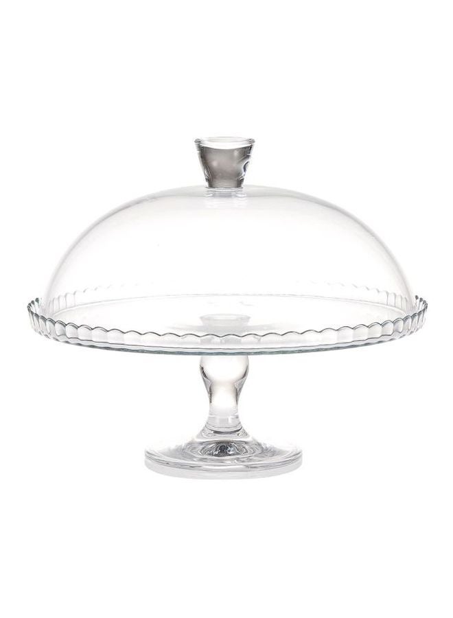 Pasabahce Patisserie Footed Service Plate With Lid Clear - Image 1