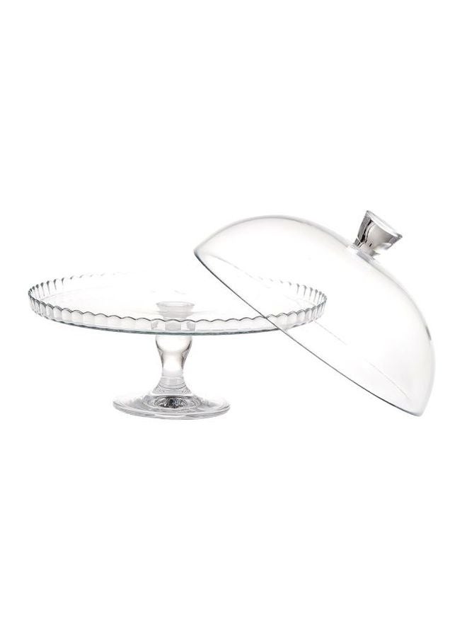 Pasabahce Patisserie Footed Service Plate With Lid Clear - Image 2