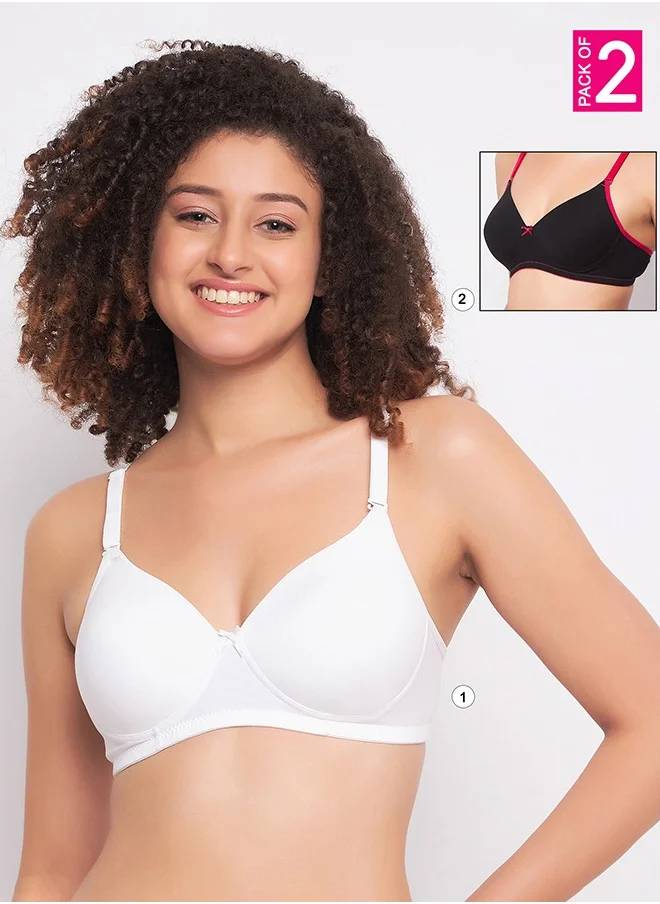 كلوفيا Clovia Pack of 2 Cotton Padded Non-Wired Multiway T-shirt Bra