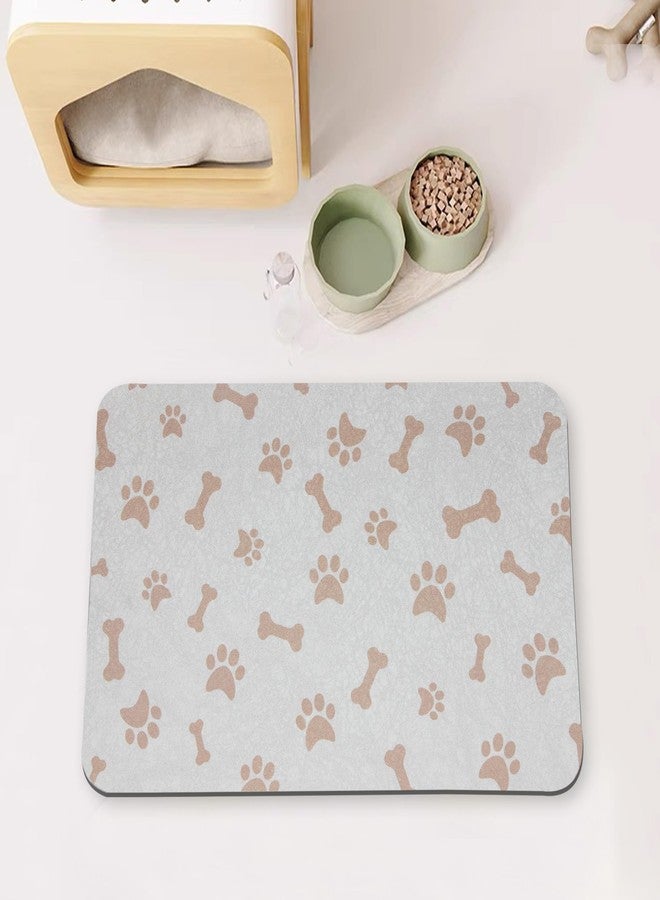 YCT Cat Dish and Dog Bowl Mat - Absorbent Pet Mat for Food and Water - Non Slip Easy Clean, 11.8"x18.1" Beige - Image 1