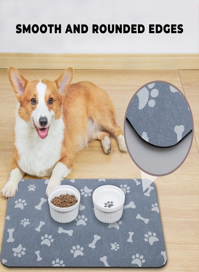 YCT Cat Dish and Dog Bowl Mat - Absorbent Pet Mat for Food and Water - Non Slip Easy Clean, 11.8"x18.1" Beige - Image 5