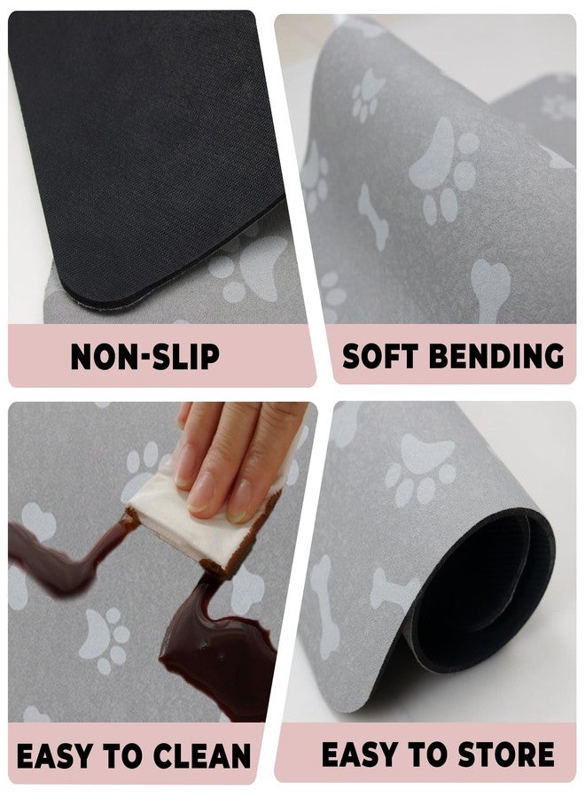YCT Cat Dish and Dog Bowl Mat - Absorbent Pet Mat for Food and Water - Non Slip Easy Clean, 11.8"x18.1" Beige - Image 3