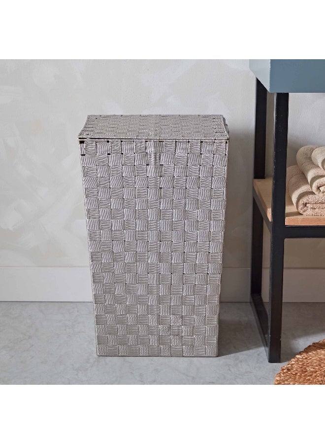 Home Box Strap Laundry Hamper With Lid 36 x 55 x 36 cm - Image 2
