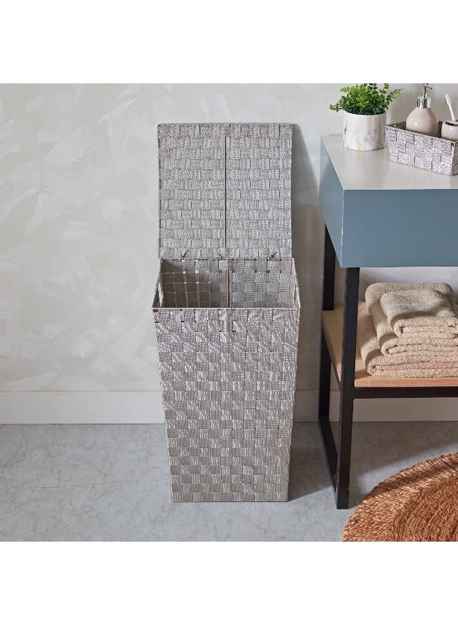Home Box Strap Laundry Hamper With Lid 36 x 55 x 36 cm - Image 3