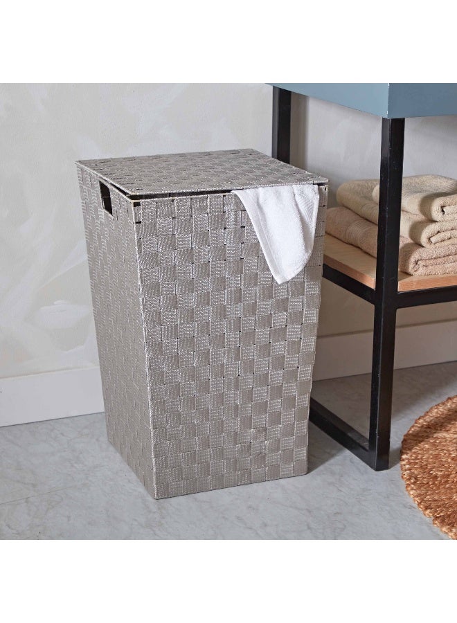 Home Box Strap Laundry Hamper With Lid 36 x 55 x 36 cm - Image 1