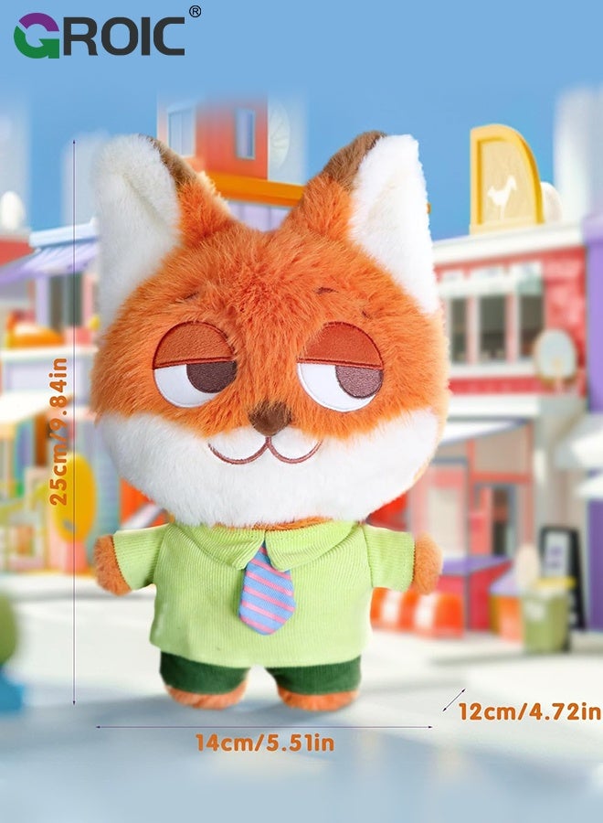 GROIC 2Pcs Plush Doll,  Nick and Judy Plush Set, 35cm Cute Stuffed Animal Keychains, Rabbit and Fox Animals Figure Toy Charm for Bag Plush Pendant Gift for Kids and Adults, Soft Cuddly Charms - Image 3